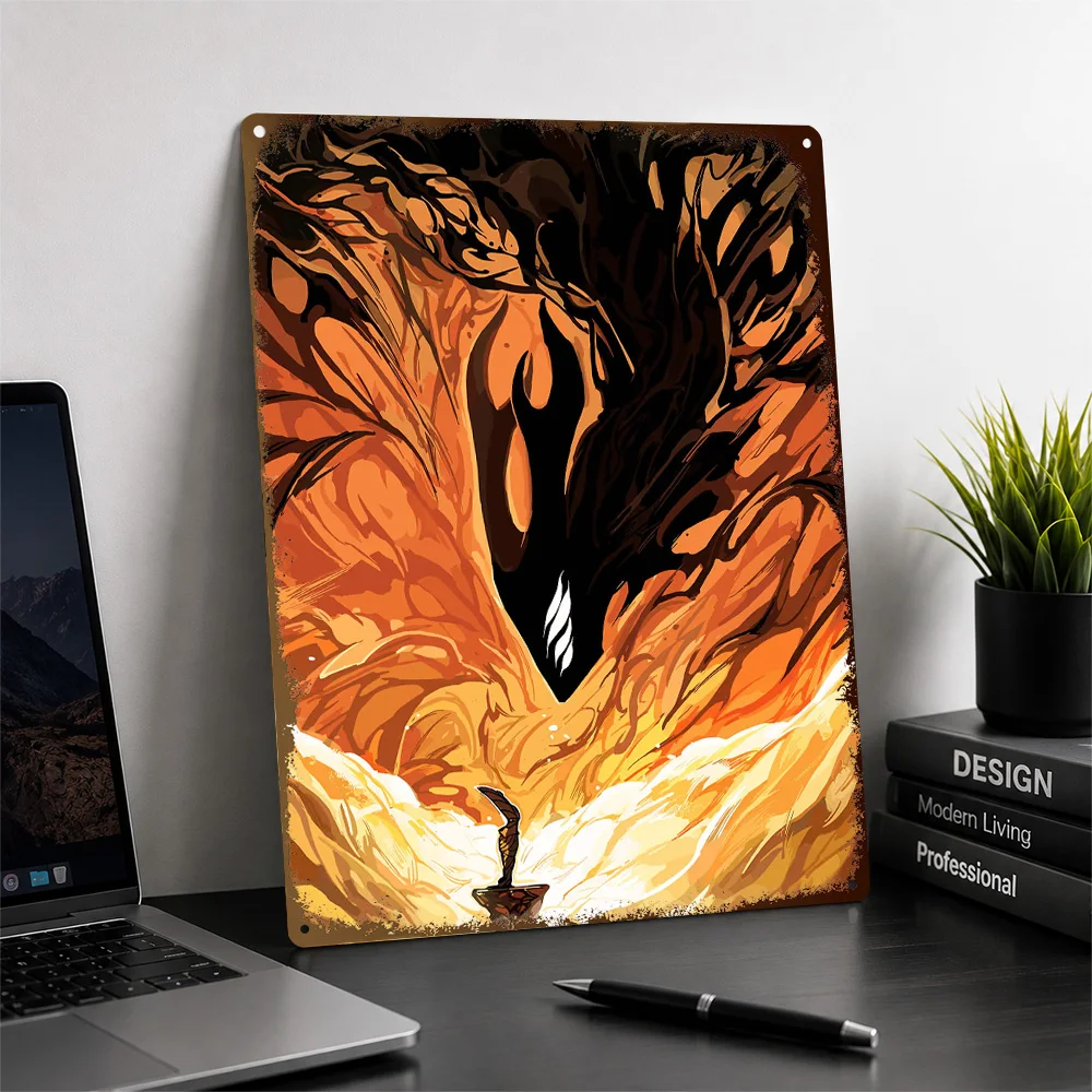 The Hollow Knight's Fiery Ascent Textured Poster Customized Metal Tin Sign Player Collection Wall Art Perfect For Home Offices