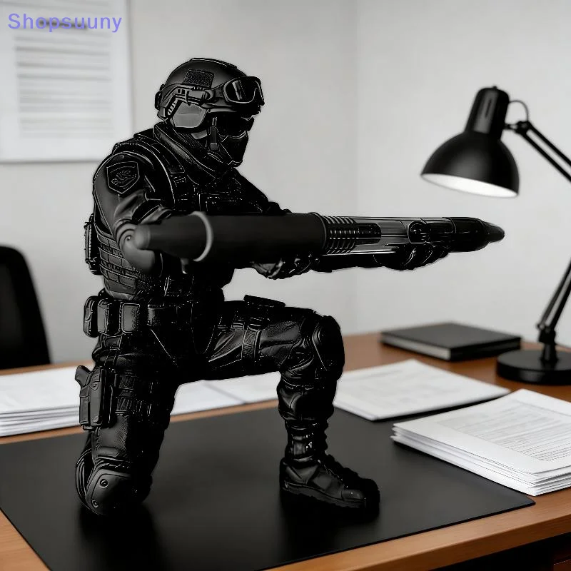 [SU]Soldier Pen Holder 3D Printed Desktop Organizer Cool Figure Statue Personalized Pen Stand For Desk Decor Collection Gifts