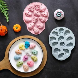 12 Even Halloween Skull Theme Silicone Mold Cake Chocolate Baking Mold Cake Decorating Tools