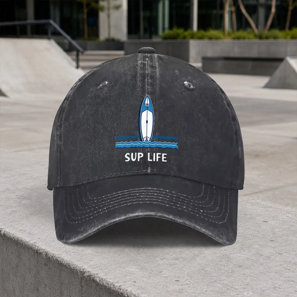 SUP-LIFE-Unisex-Baseball-Cap-Washed-Cotton-Denim-for-Outdoor-Sports-Paddle-Boarding-Travel