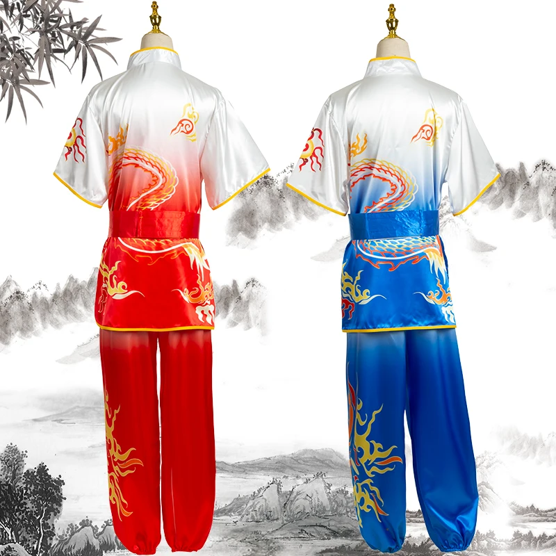 Tai Chi Suit Chinese Style Kung Fu Wushu Martial Arts Uniform Performance Jacket Pants Yaga Exercise Clothing Short Sleeve