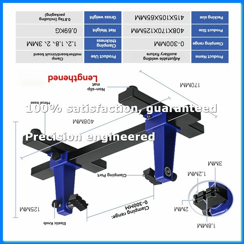 

0-300MM Adjustable PCB Holder 360 ° Rotation Printed Circuit Board Jig Soldering Assembly Stand Clamp Phone Repair Tools-ABRM