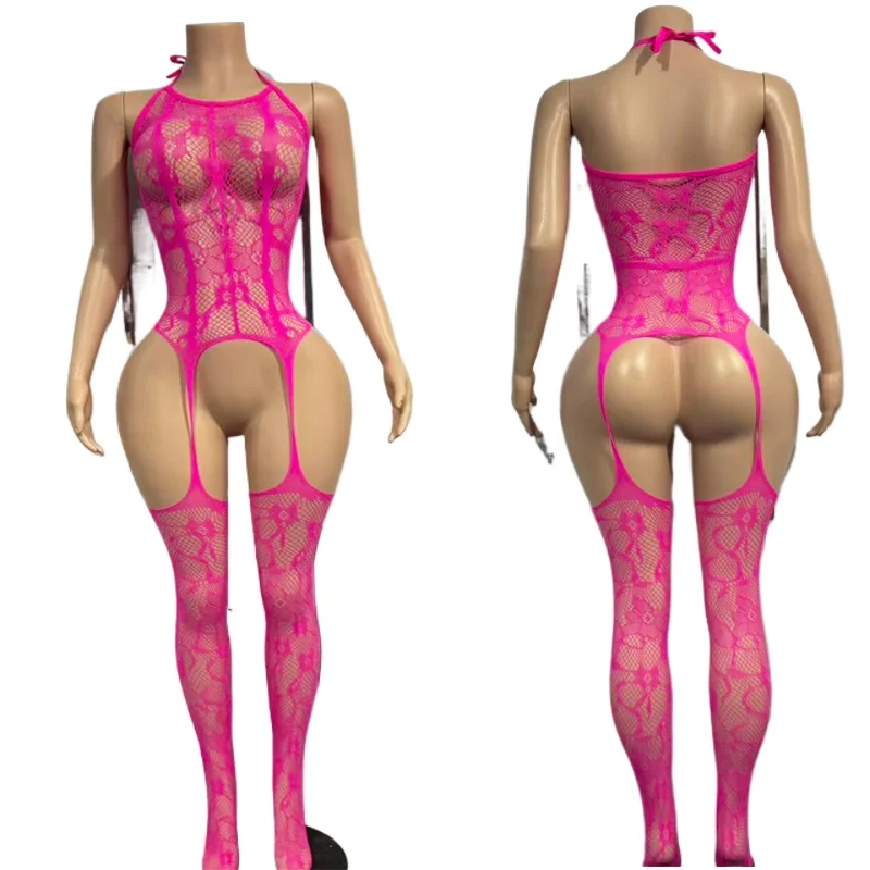 

Erotic Lingerie Bodystocking One Pieces Bodysuit Women Crotchless Underwear Sleeveless Catsuit Sleepwear Sexy Adult Female