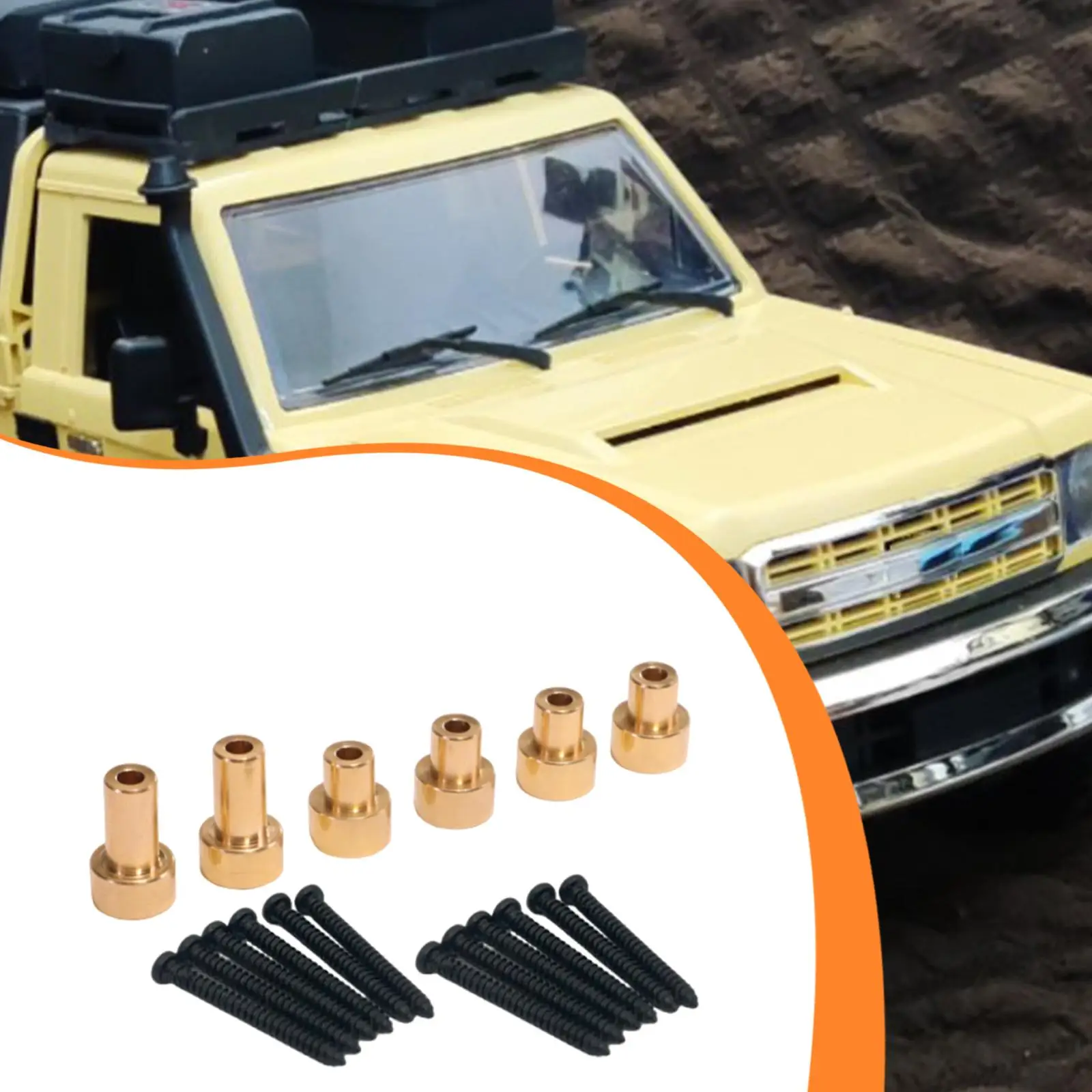 6 Pieces RC Car Shell Heightening Columns Upgrade Model Vehicle Parts for LC79 1:12