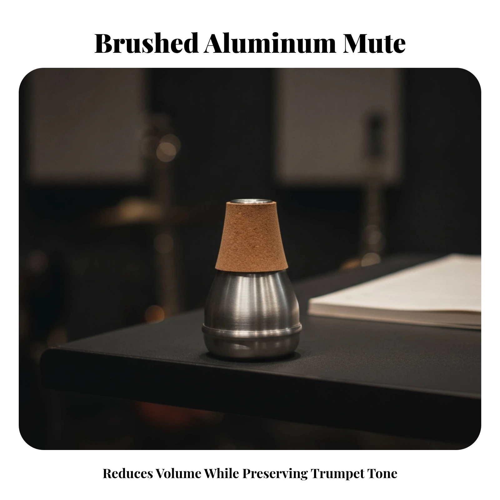 Aluminum Trumpet Mute with Cork Tapered Section Sleek High Trumpet Mute Musical Instrument Part Practice Volume Control