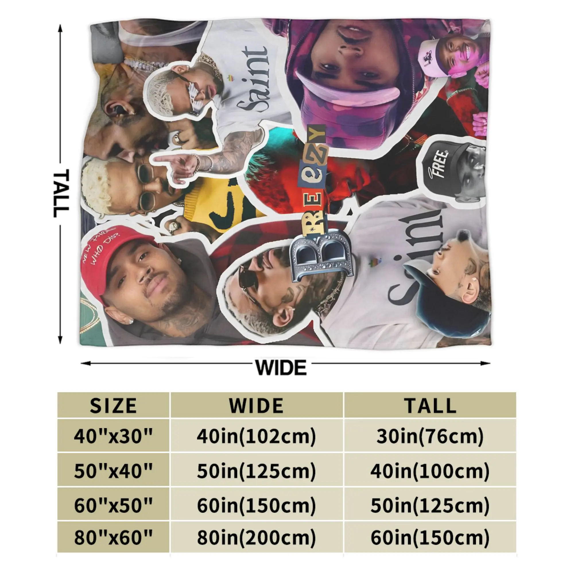 بطانية دافئة للسفر كريس براون بريزي السلطانية XX الفراش يلقي الفانيلا المفرش للخارجية الجدة غطاء سرير أريكة #6