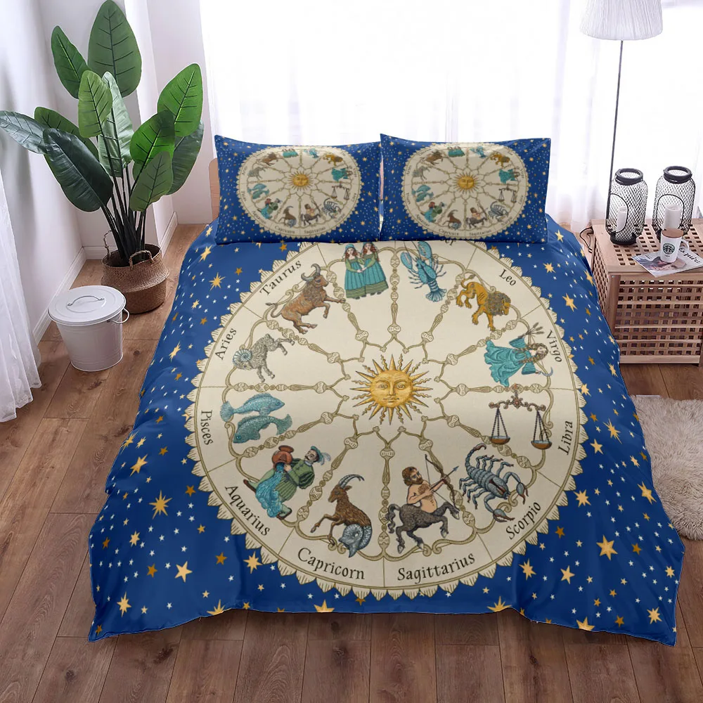 Wheel of Zodiac The Major Arcana Duvet Cover Set King Queen Double Twin Single Bed Linen Set