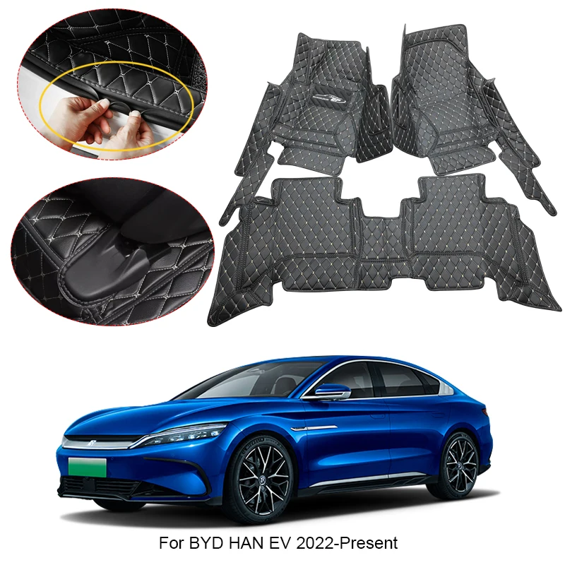 

3D Full Surround Car Floor Mat For BYD HAN EV 2022-2025 Protective Liner Foot Pads Carpet PU Leather Waterproof Auto Accessory