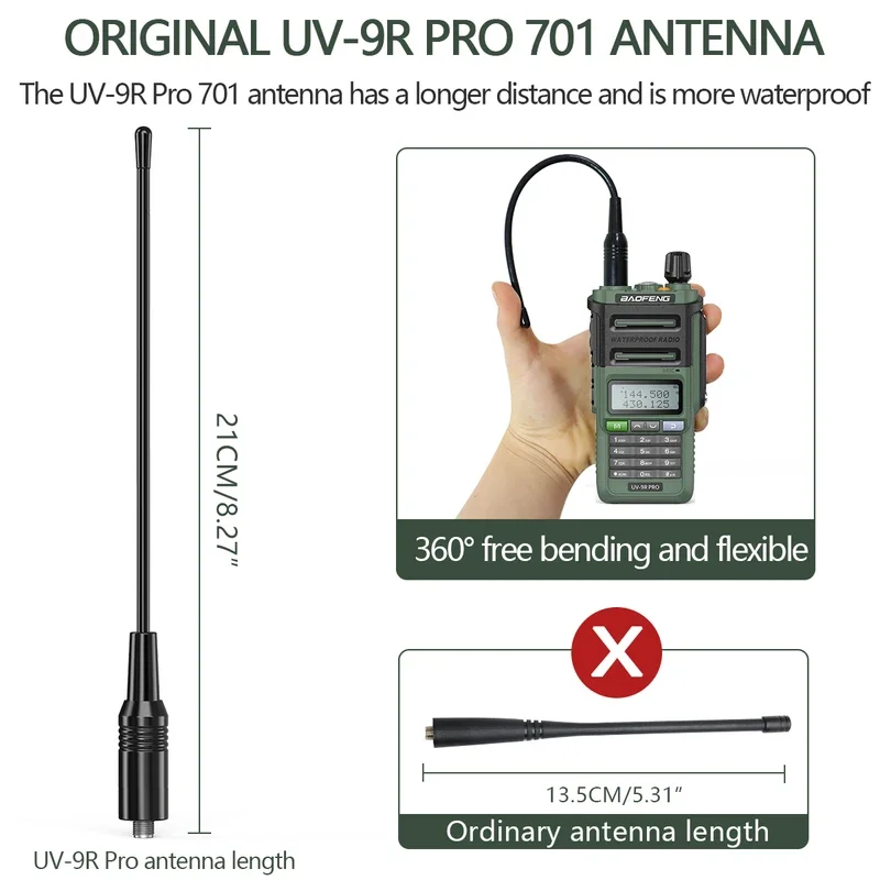 Baofeng UV-9R Pro V2 V1 Walperforated Talkie IP68 Étanche touristes Bande Type-C Longue Portée Mise à Niveau Leic-power Ham CB Radio Bidirectionnelle R