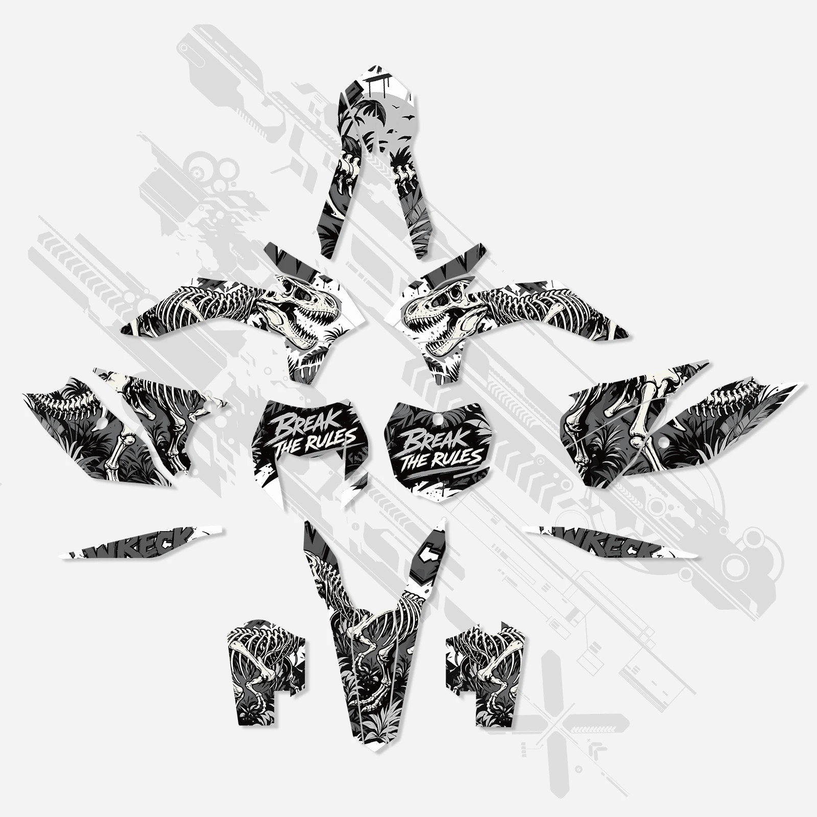 2014 2015 2016 Für KTM EXC 300 EXC 250 EXC 250F EXC-F 350 XCW 300 XCF-W 450 500 Motorrad-Grafik-Hintergrund-Aufkleber – Detail 4