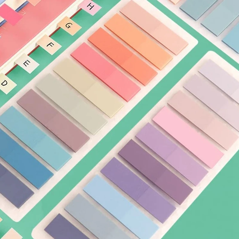 書き込み用の耐久性のあるブックタブ、付箋、ノートブック用のmorandiページマーカー、140色、2800個