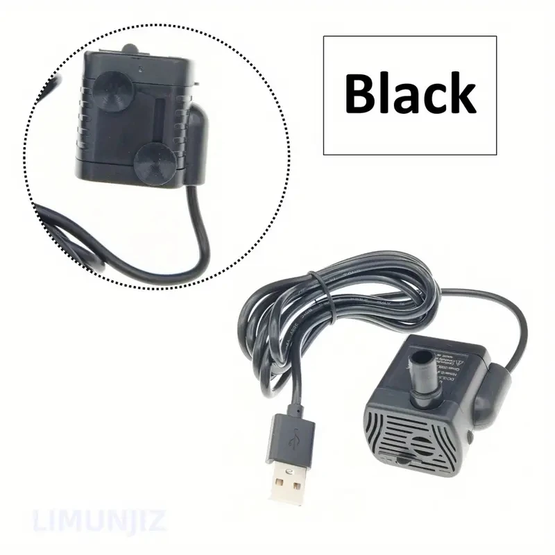 Silent USB Powered Fountain Water Pump - Submersible, 3W Dc, 200L/H Flow, Durable Abs Shell