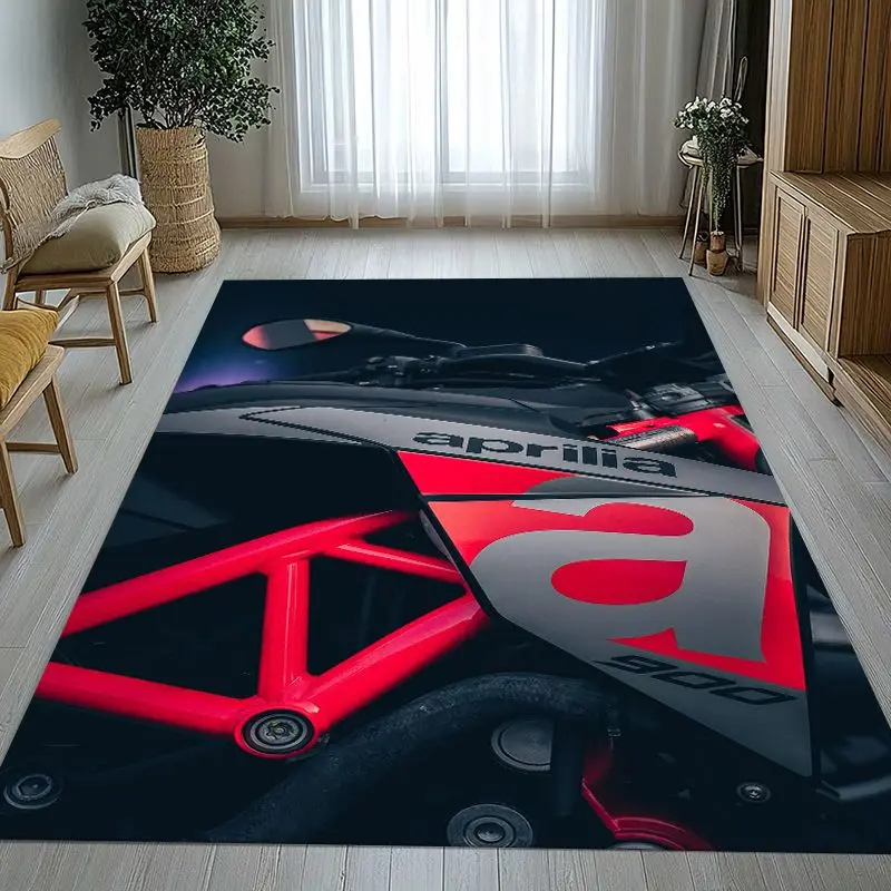 Vintage A-Aprilia Racing Car Soft Non-Slip Area Rug for Living Room,Bedroom Playroom Carpet Mat for Sofa,Moto Home Decor Gift