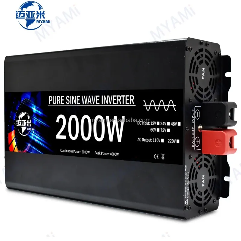 12V 24V 48V 72v to 110V 220 Pure Sine Wave Solar Car Inverter