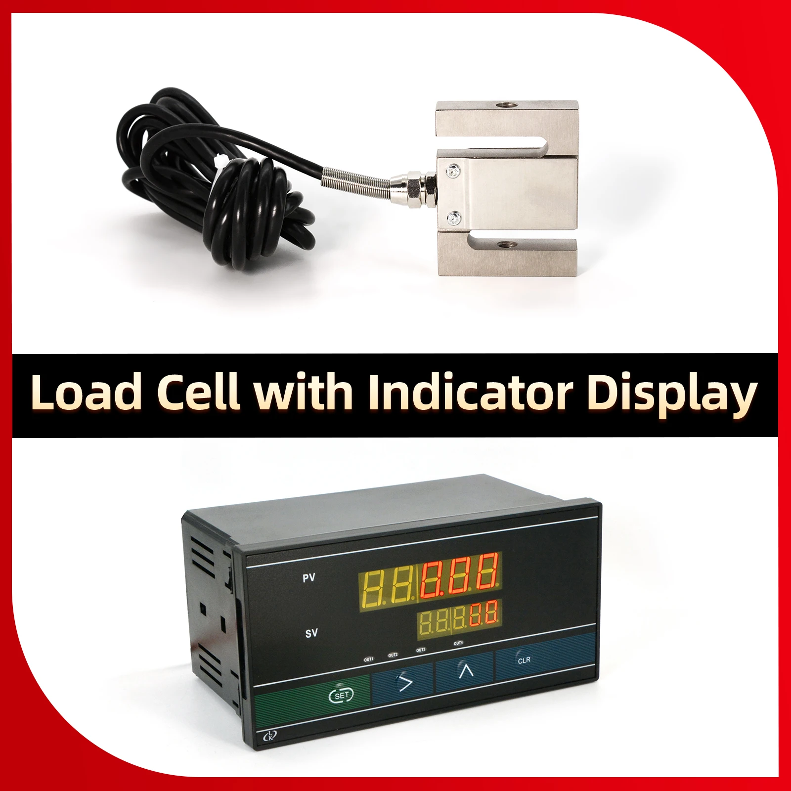 

S Type Load Cell Sensor+Indicator Display,High precision measurement,Test the tensile force and compressive force