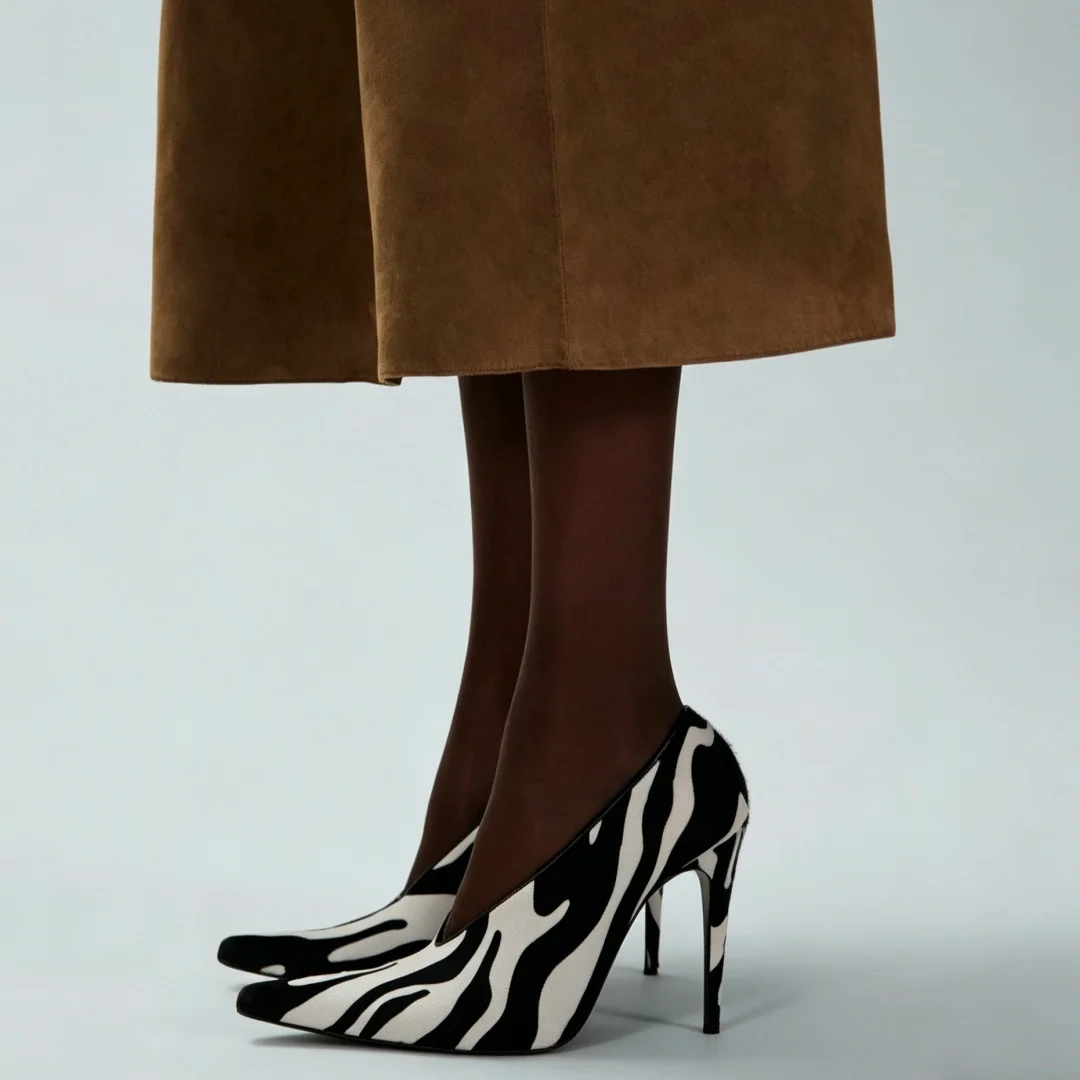 

V-Shaped Fork Fashion Single Shoes With Pointed Toe Slim Heels Fashion High Heels Plus Size Shoes Elegant Temperament Classics