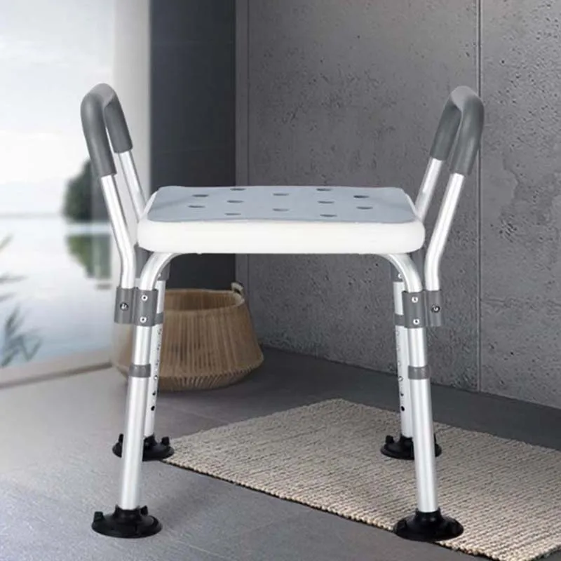 Metal Nonslip Bathroom Chair Waterproof Modern Designer Square Stool Toilet Adjustable Tabouret Salle De Bain Home Furniture