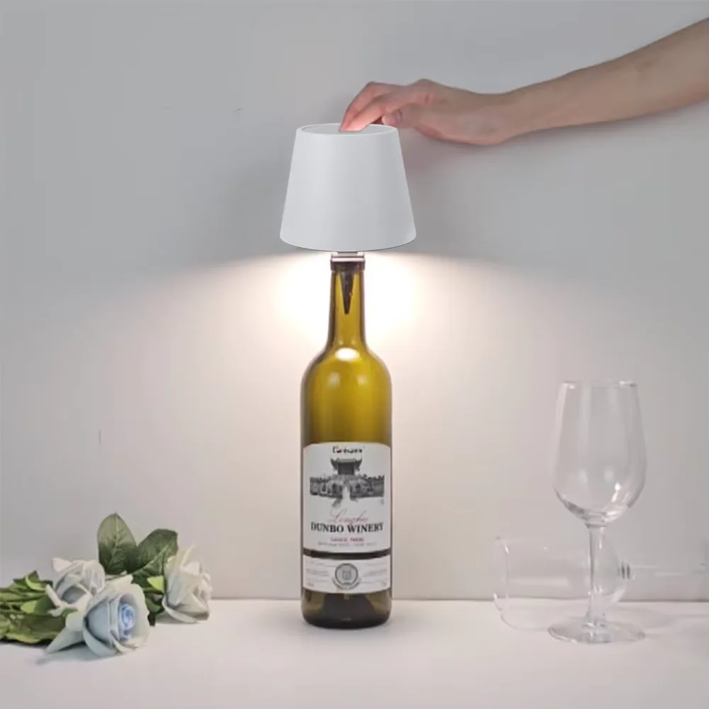 Wireless Wine Bottle Lamp Type-C Charging Touch Control Wine Bottle Light Dimming LED Table Lamp Bar Cafe Atmosphere Night Light