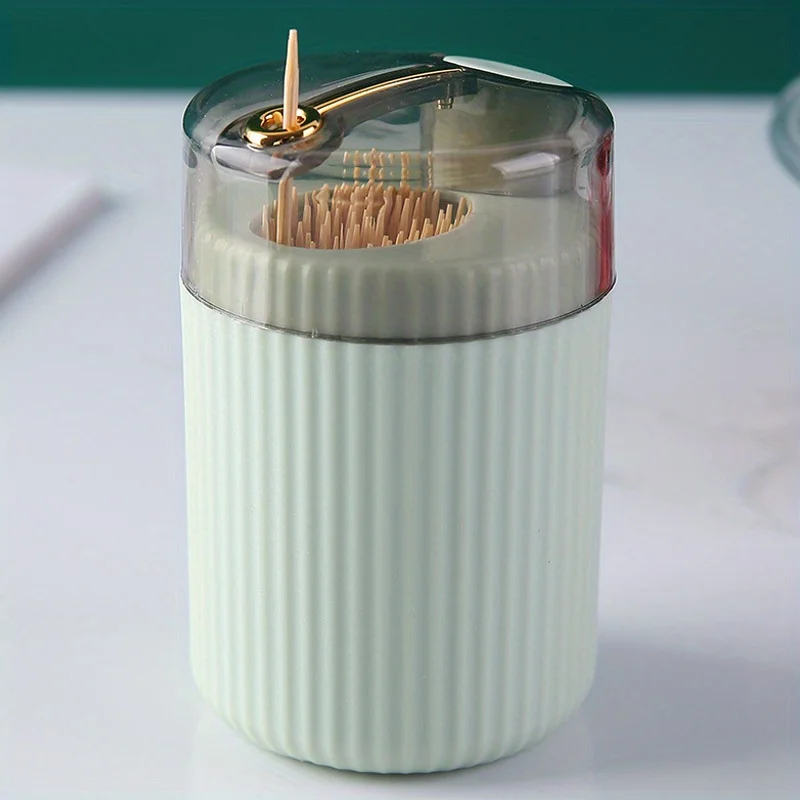 1pc Convenient Home Use Toothpick Holder - Automatic Release Squeeze Type