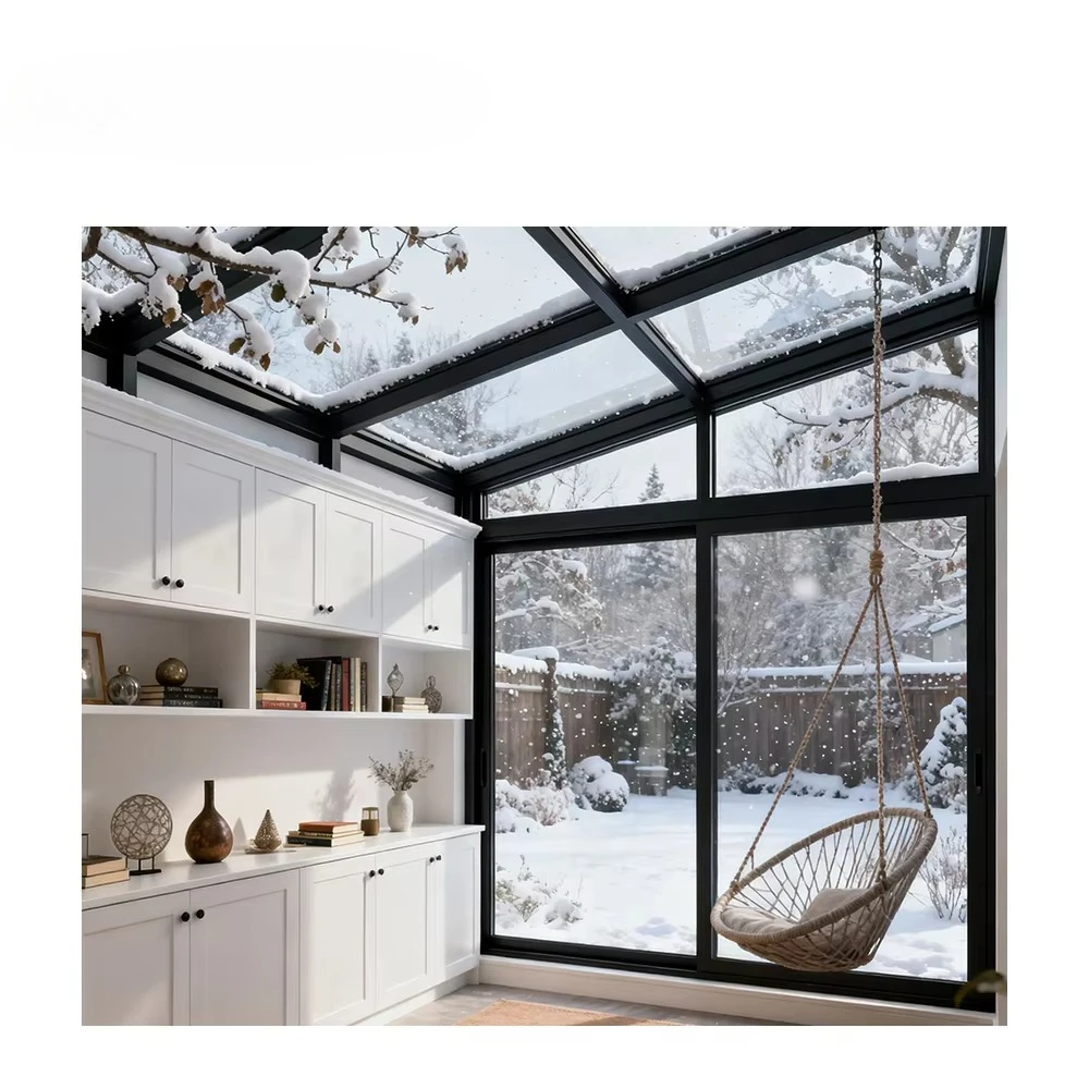 Any Size Custom Luxury Art Frame Aluminum Glass Sunroom Rainproof Heat Insulated Villa Garden Greenhouse Premium Leisure Corner