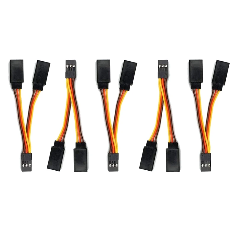 5 Pcs JR/Futaba Style Servo 1 To 2 Y Harness Leads Splitter Cable Male To Female Extension Lead Wire for RC Models 7Cm