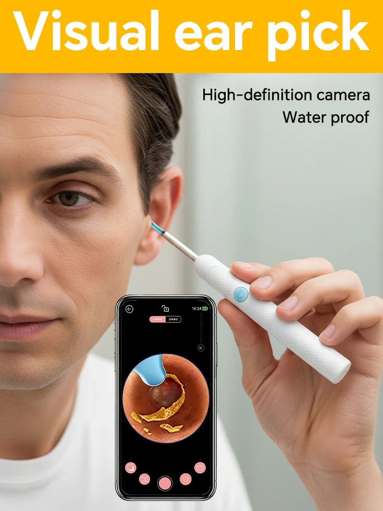 Wireless Visual Ear Cleaner HD Camera LED Light Rechargeable Ear Wax Removal Tool for All Ages