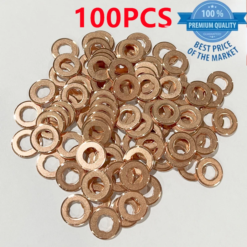 100PCS Fuel Injector Nozzle Copper Washer F00VC17504 F00VC17503 F00VC17502 Diesel Sprayer F00VC17505 F00VC17506 for Bosch Shim