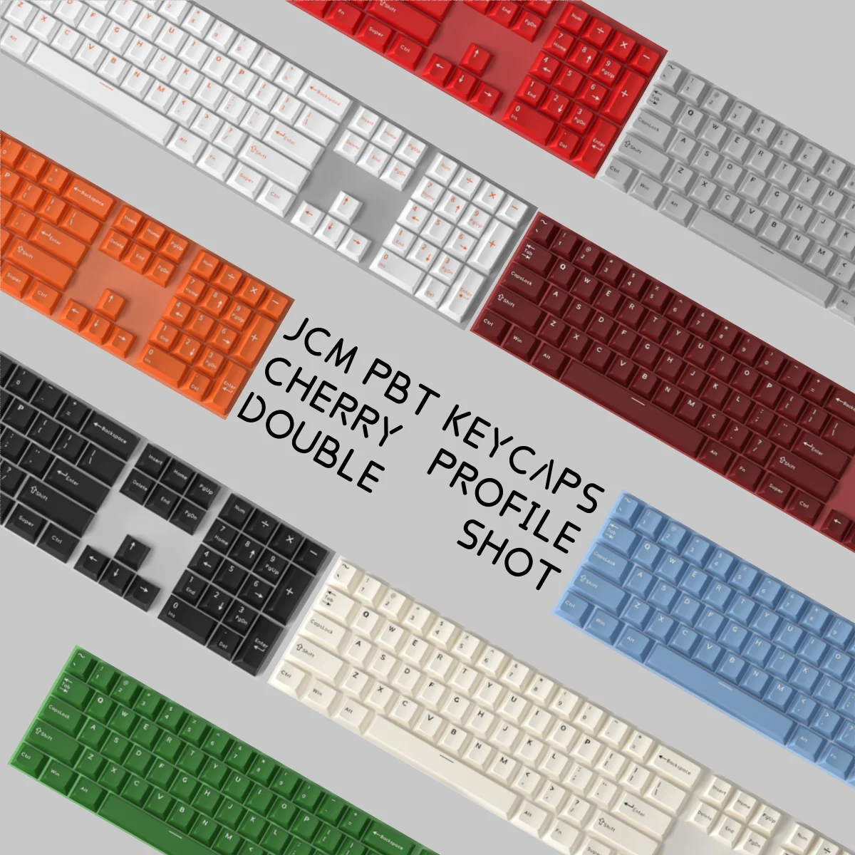 JCM Cherry Double Shot Keycaps PBT Material ISO Layout 11 Colors Options Big Set Keycaps For Mehcanical Keyboard Hi75 GMK75