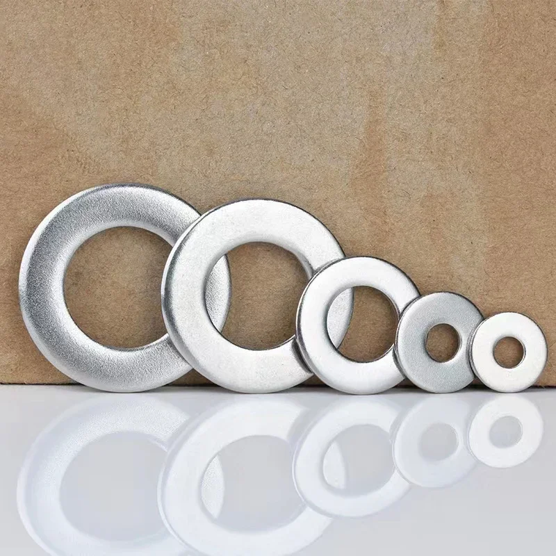 304 Stainless Steel Flat Plain Round Washer Flat Gasket Sealing Ring M1.6 M2 M3 M4 M5 M6 M8 M10 M12 M14 M16 M18 M20 M22 M24 M36