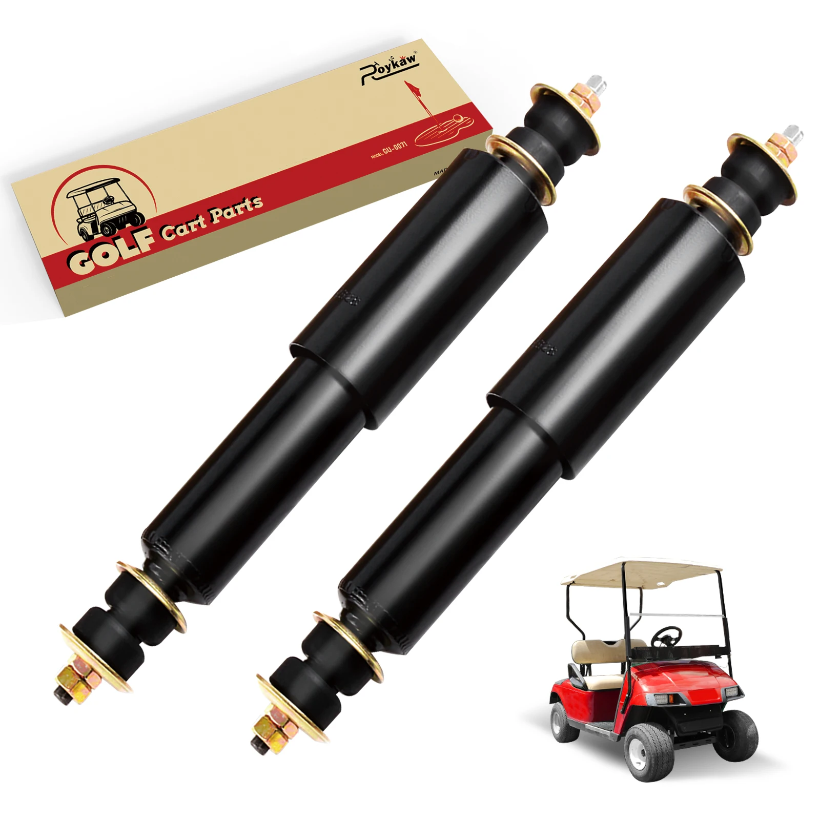

Roykaw Golf Cart Front & Rear Shock Absorbers Fit for EZGO TXT 1994-up G&E, OEM# 76418-G01, 76419-G01,70248-G01, 70324-G01