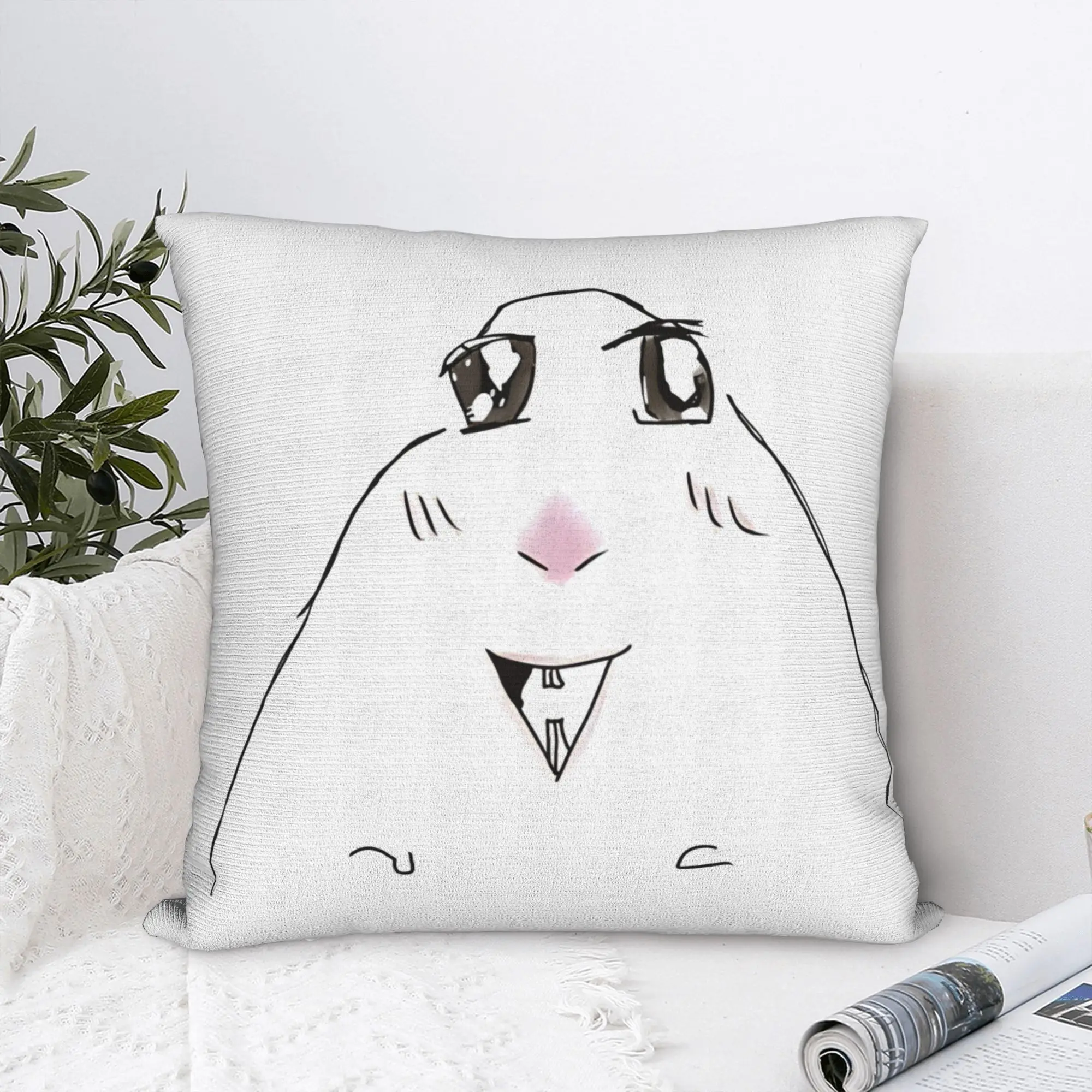 Hamster Meme Happy  Square Pillow Cases  Cushion Cover Custom Zipper Decorative Pillowcase for Home 18
