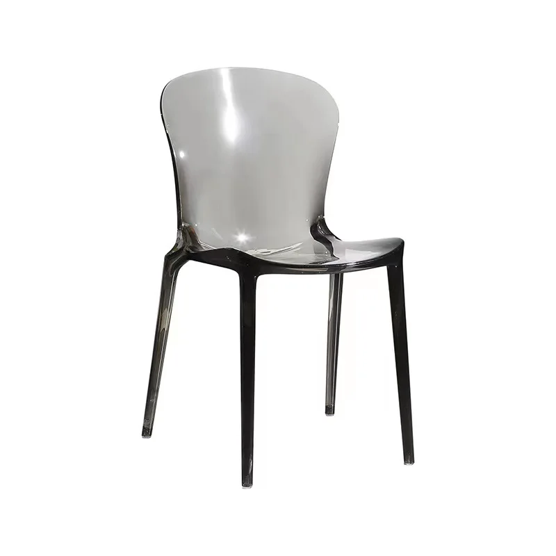 

Nordic transparent dining chair, modern crystal stool, backrest acrylic chair