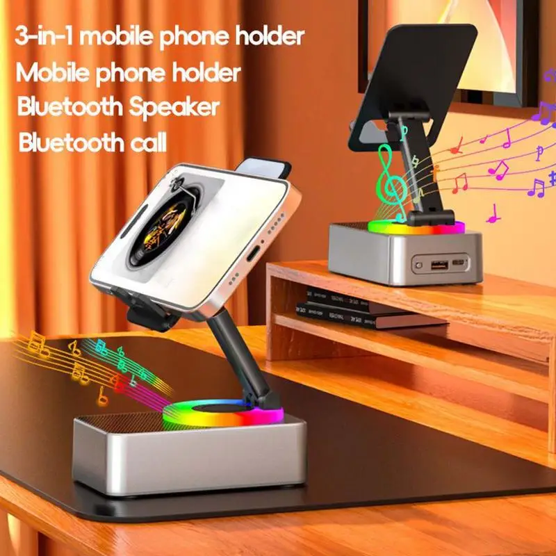 

Wireless Induction Audio Speaker Portable Induction Cell Phone Stand Speakers Non-Slip Design Music Supplies For Almost Any