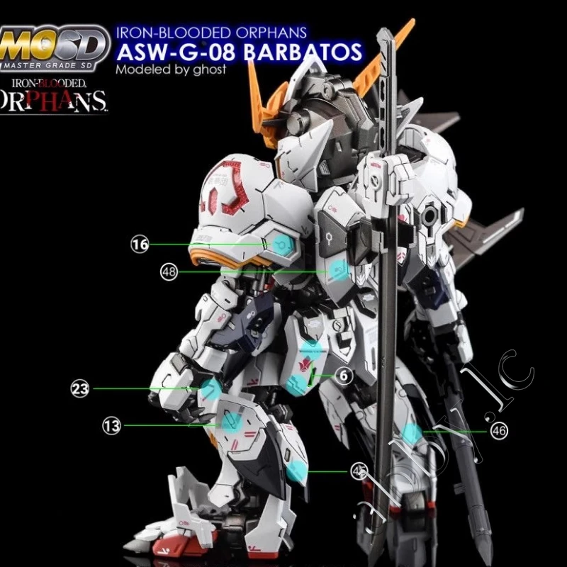 for MGSD Master Grade SD Barbatos 1PCs Water Slide Pre-Cut UV Light-Reactive Decal Mobile Suit ASW-G-08 IRON-BLOODED ORPHANS IBO