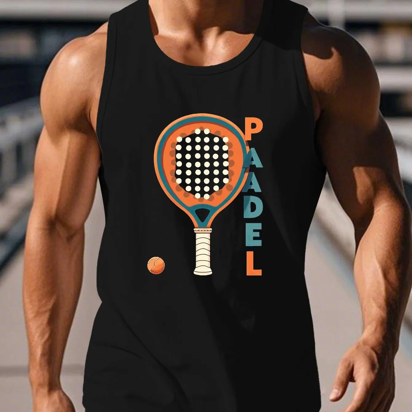 

3D Paadel Printed Men's Tank Tops Leisure Fashion Breathable Crew Neck Sleeveless T-shirt Daily Outdoor Sports Quick Dry Vests