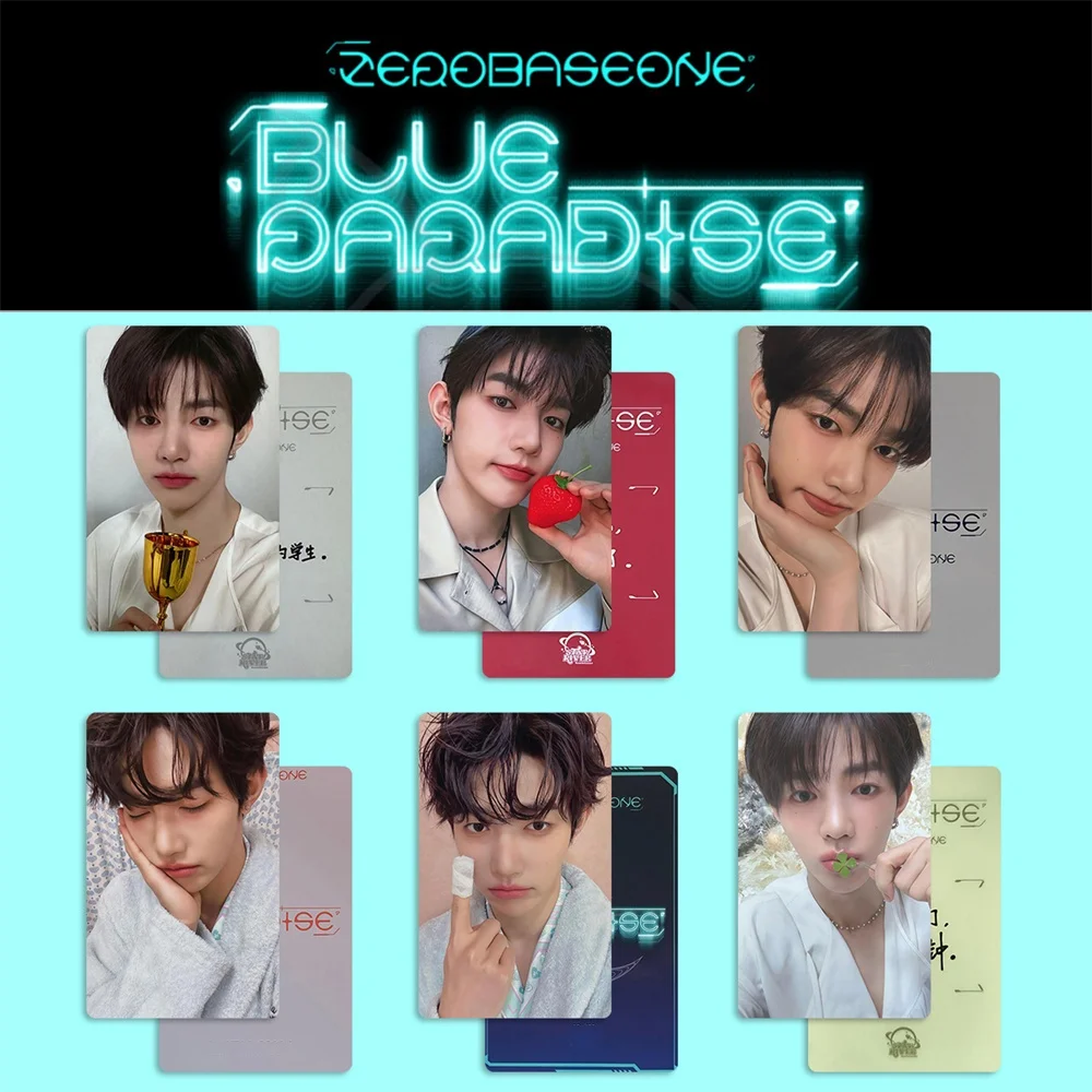 6 قطعة/المجموعة Kpop ZB1 تشانغهاو ألبوم الأزرق الجنة لومو بطاقات صغيرة HD الطباعة الليزر بطاقات صغيرة هدايا عيد الميلاد المشجعين جمع