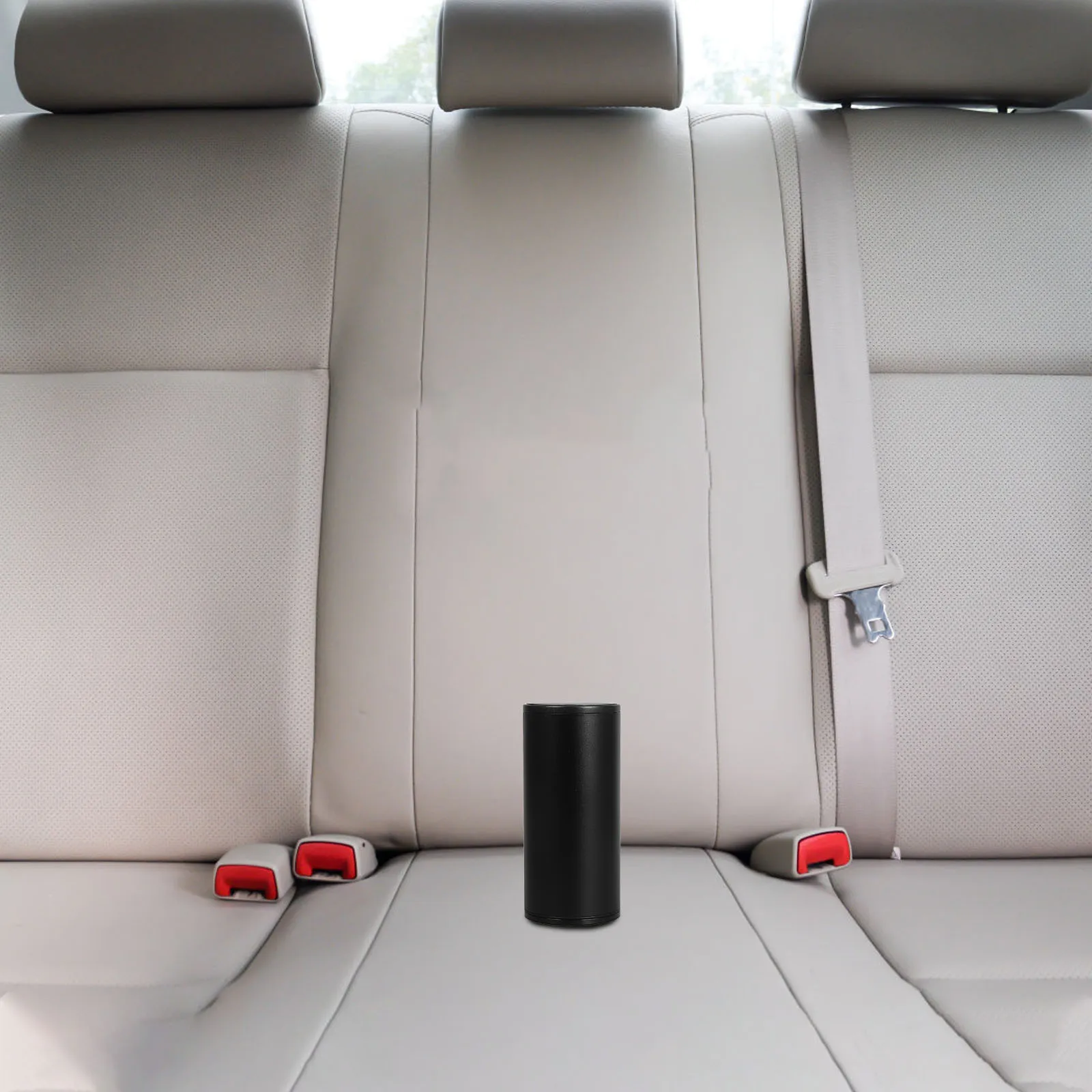 

Car Trash Can Silver Mini Compact Garbage Bin For Automotive Office Use Press-To-Open Design Leak-Proof Waste Container Auto