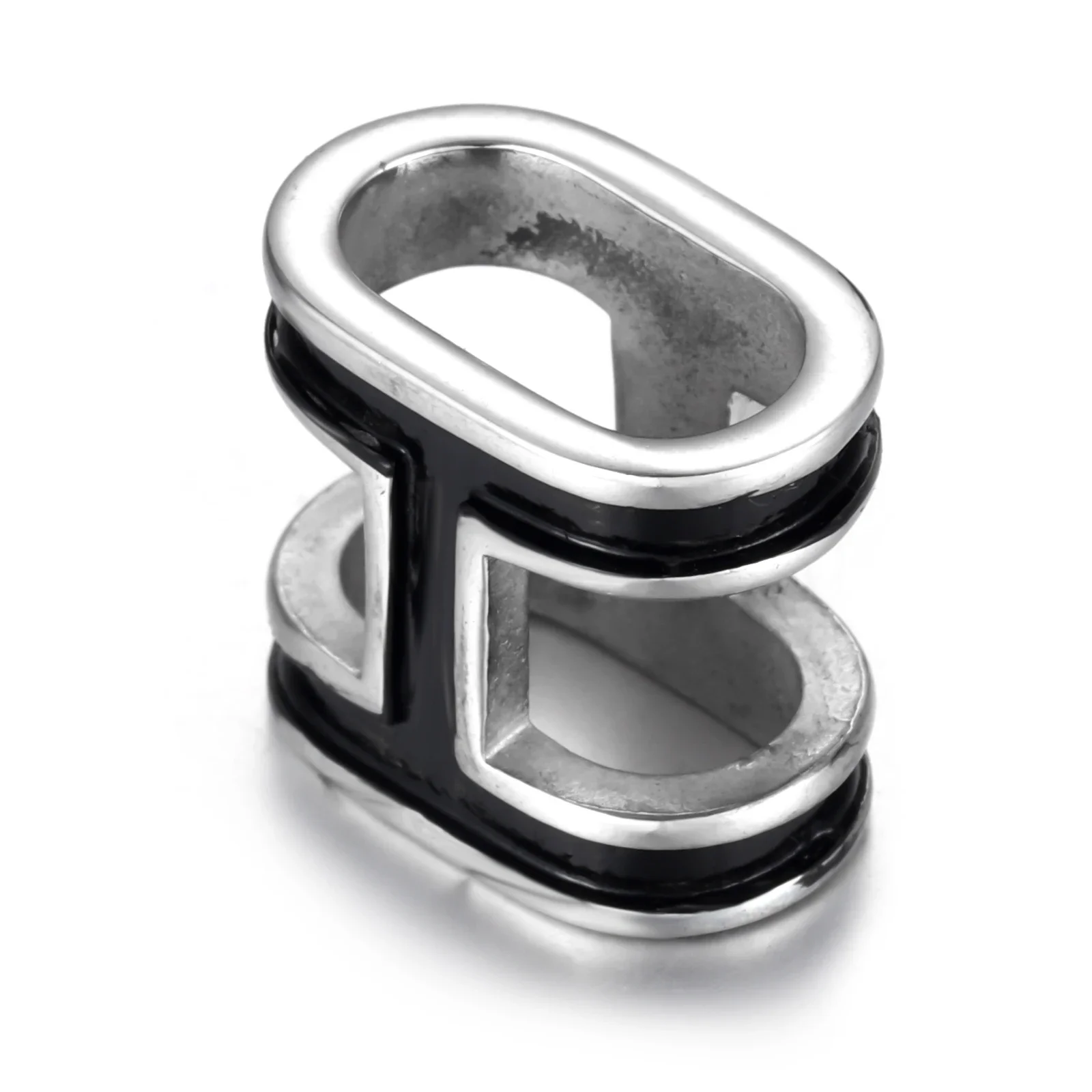 Stainless Steel Slide Charms Alphabet H Hole 12x6mm for Charm Bracelet Making Leather Jewelry DIY Slider Beads Accessories