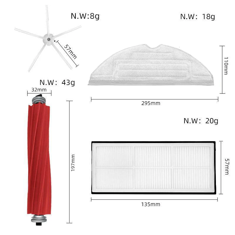 قطع غيار Roborock S8 + قطع غيار DuoRoller فرش جانبية رئيسية ممسحة قماش HEPA فلاتر أكياس الغبار إكسسوارات