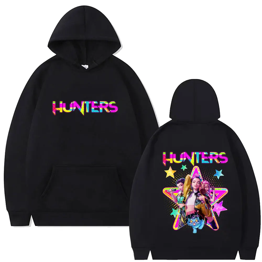 

KPop Demon Hunters Rumi Mira Zoey Derpy Tiger Double Sided Graphic Hoodie Men Women Korean Fashion Trend Streetwear Fans Gift