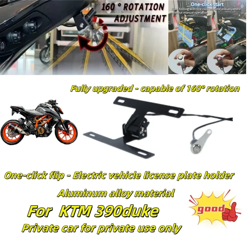 

Voor KTM 390duke Kentekenplaat Premium Verstelbare Kentekenplaat Knop Schakelaar Moeiteloos Controle Kentekenplaat Beugel Frame