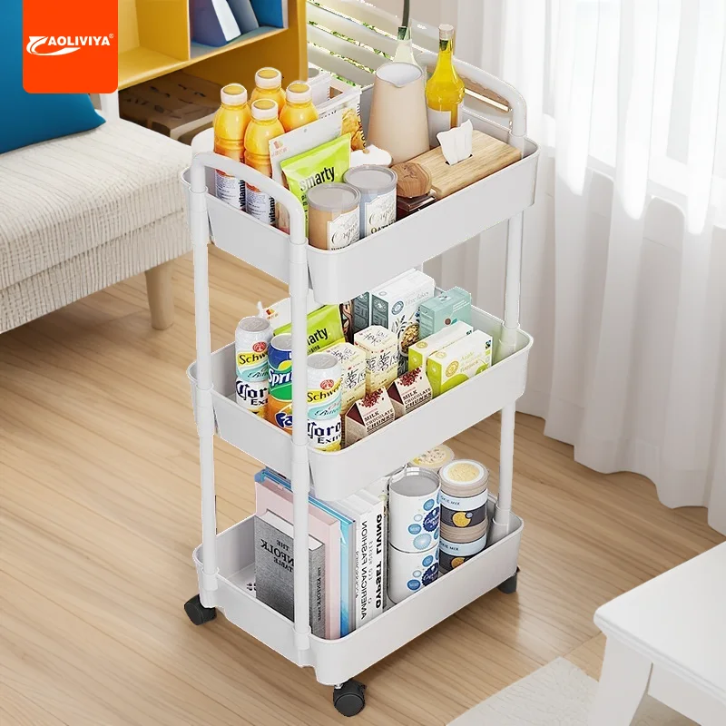 AOLIVIYA Snack Storage Rack Multi-Layer Floor Storage Rack Home Organization Cart