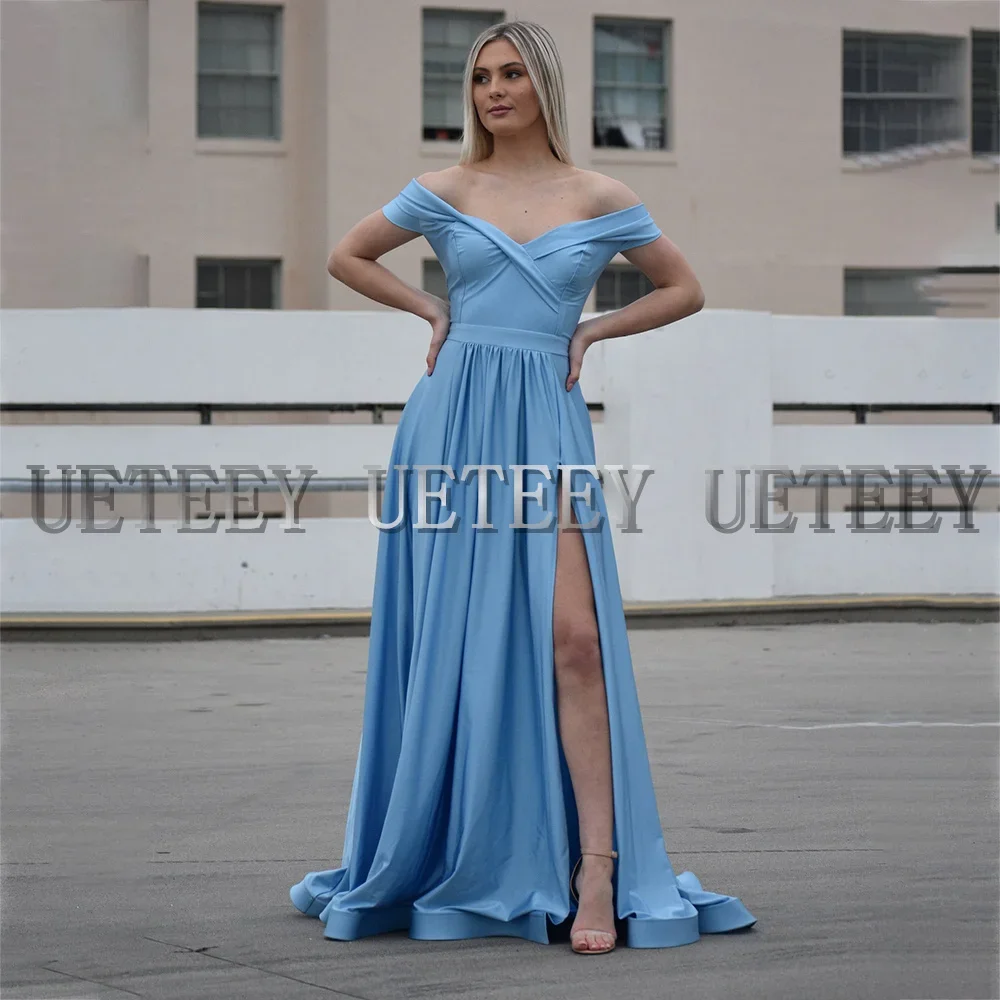 Customized Elegant Bridesmaid Dress A-Line Sweetheart Civil Wedding Gowns High Side Slit Simple Jersey Party Dresses for Women