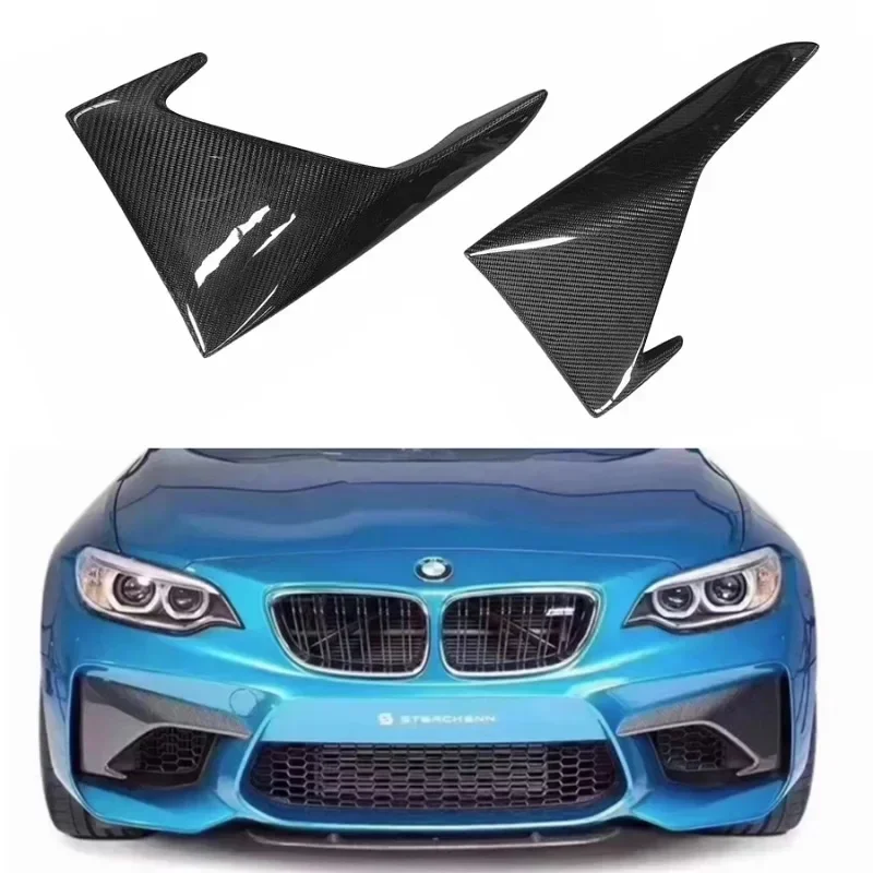 

For BMW M2 M2C F87 2014-2021 Dry Carbon Fibre Wrap Angle Car Front Bumper Splitter Corner Trim Cover Fog Lamp Corner Body Kit