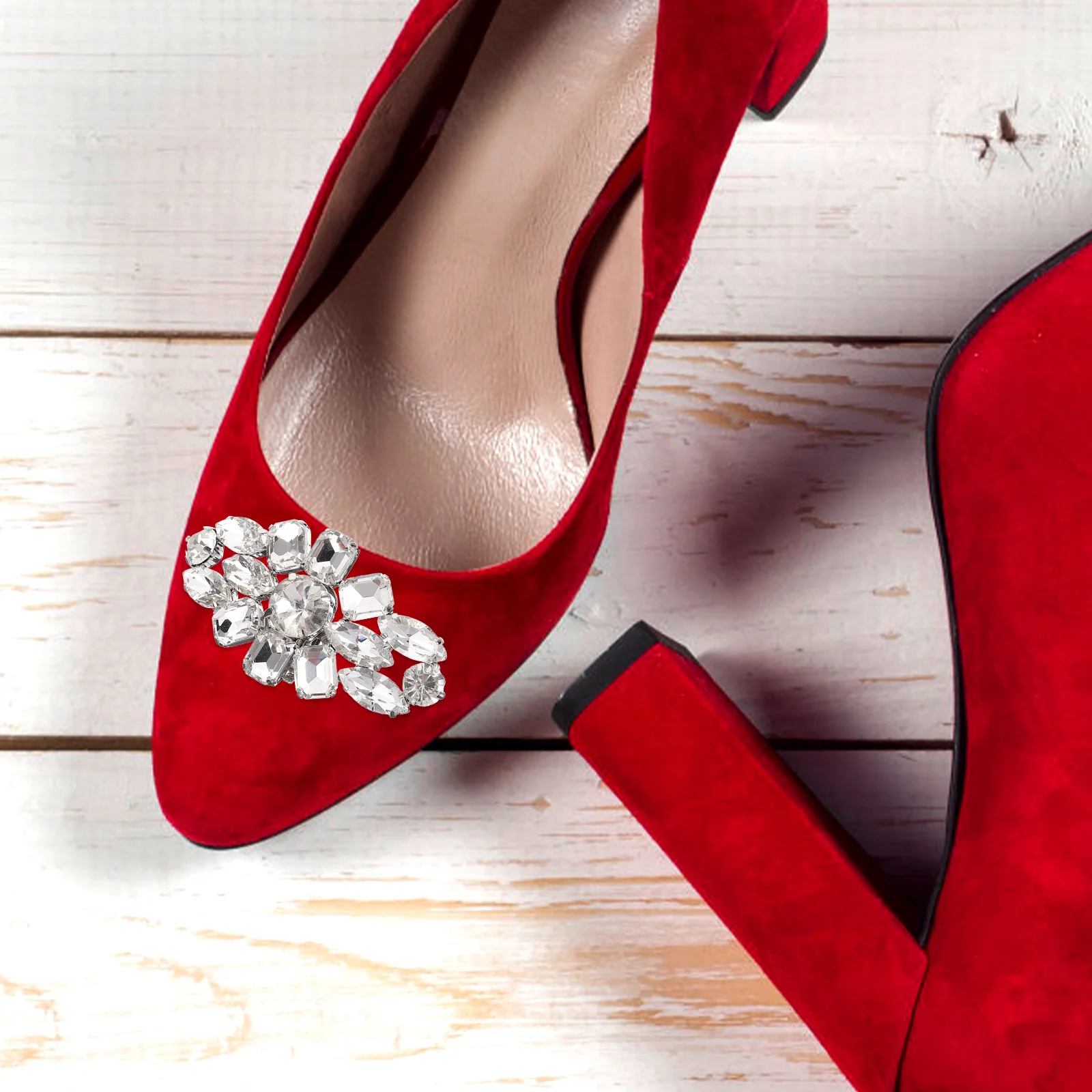 

Shoe Buckle Decorations Rhinestone Clips Women's Decorative Shoe Clips for Heels Bridal Wedding Sparkly Elegant Applique