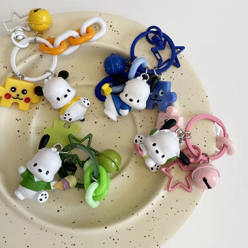 Sanrio Pochacco Schlüssel bund Y2K Anhänger Halter Schlüssel niedlichen Anime Cartoon Kette Auto Schlüssel ring Handy tasche hängen Schmuck Kinder