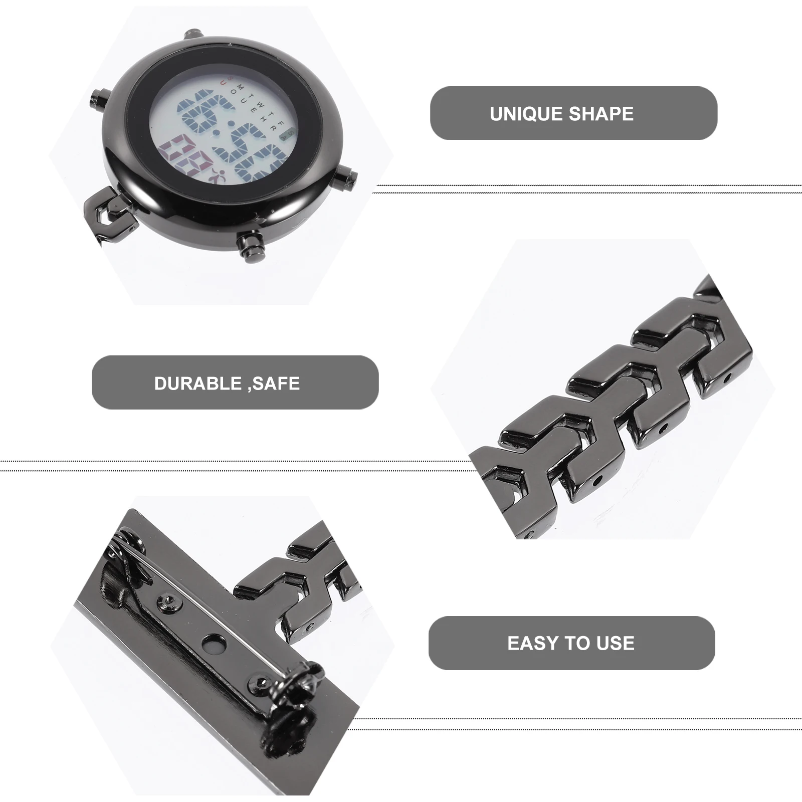 

Unisex Alloy Nurse Lapel Pin Watch Hanging Women Watches Pocket Fob Gift Portable Portable Watch Decor For