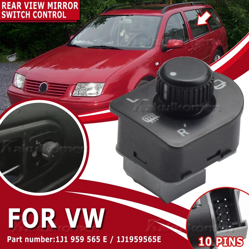 

1J1959565E Автомобильное электрическое зеркало заднего вида, ручка управления подогревом для VW Passat Bora Jetta MK4 Golf Beetle 1J1959565F