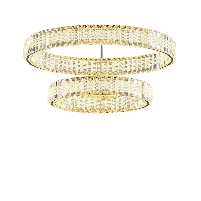 

Light luxury crystal chandelier, modern simple atmosphere in the living room, LED lighting in the household room