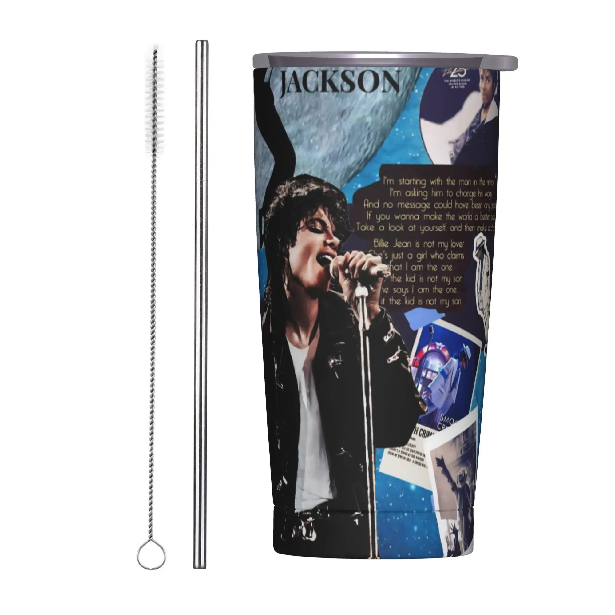 Singer Michael Jacksons MJ Tour 2026 Tumbler Vacuum Insulated  Thermal Cup Vacuum Flask Double Wall Mugs Spill Proof 20oz